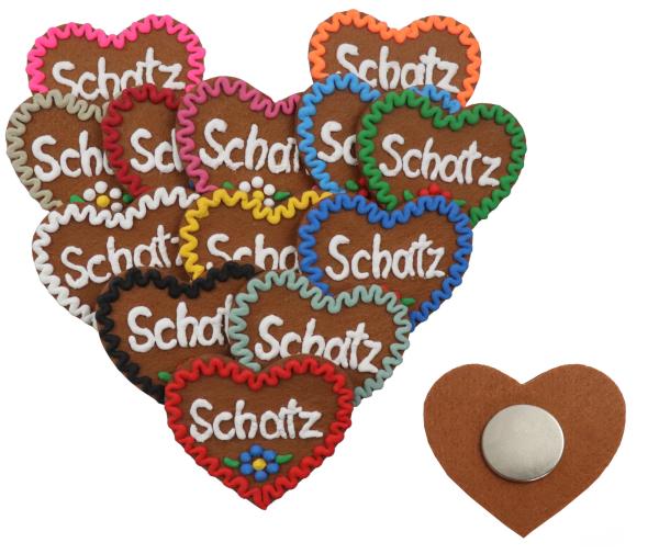 Kühlschrankmagnete mit Name in verschiedenen Farben - Filzherz